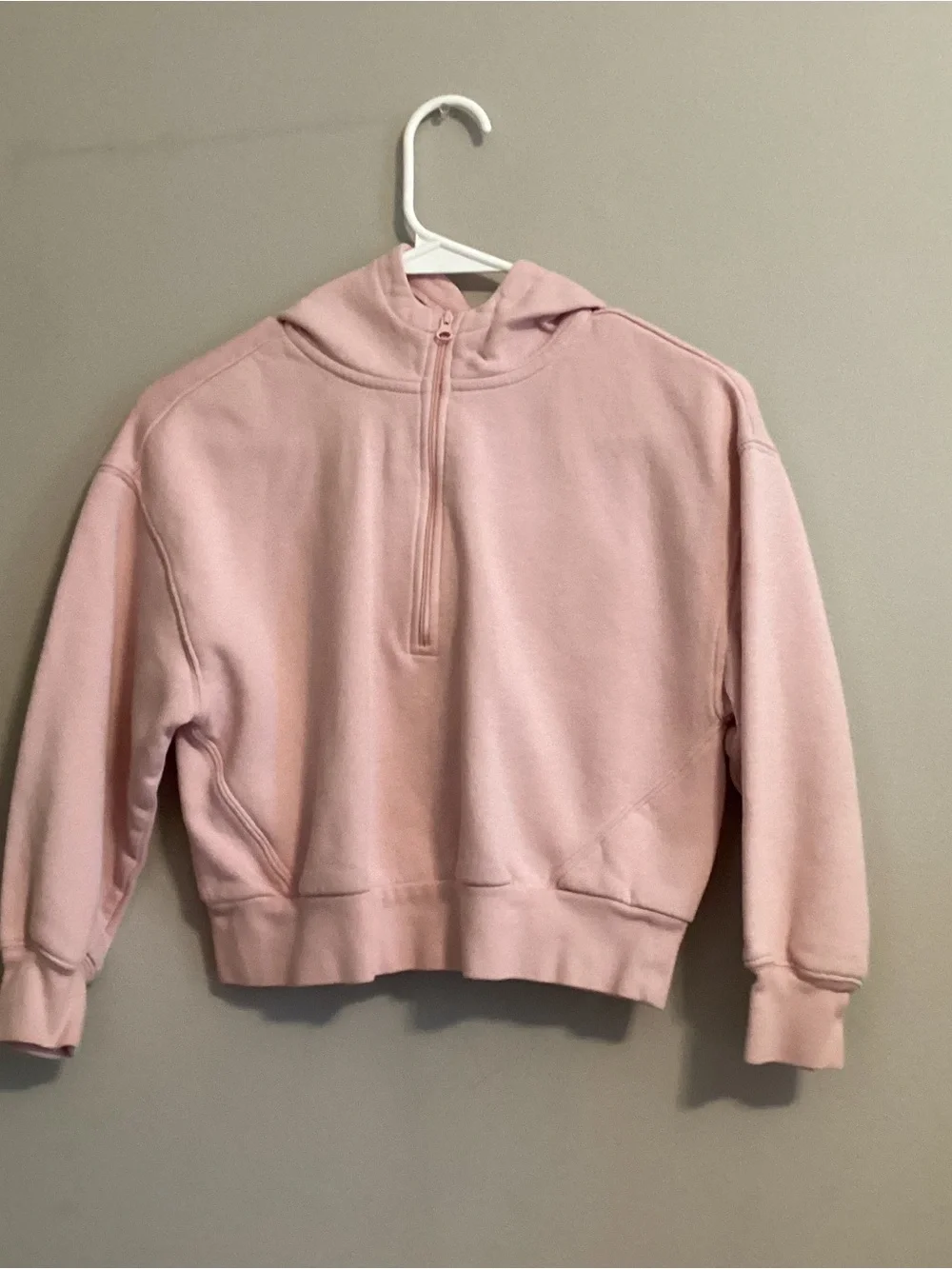 GAP Light Pink Half-Zip Hooded Sweater